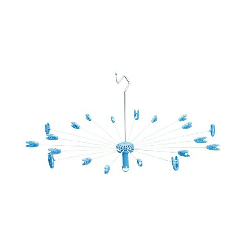 サワフジ 洗濯物干し 目隠しハンド物干20 ブルー 直径850mm 20枚掛け パラソル タコ足 タオル HMK-20 4..