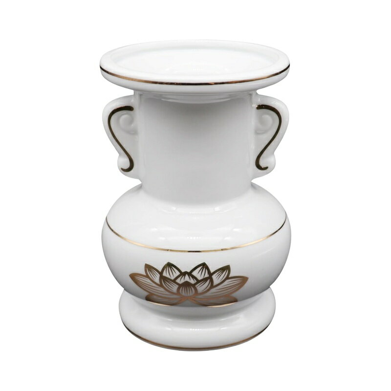 商品サイズ：約9.4×9.4×13.5cm 商品重量：約395g 色：白 金ハス 素材：陶器 商品写真は、 お使いのモニター設定、お部屋の照明等により実際の商品と色味が異なる場合がございます。