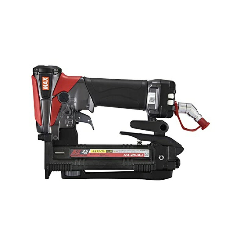 使用ステープル:413J〜425J、ステープル装填数:100本 使用空気圧:1.0〜2.3MPa(約10〜23kgf/cm2) 安全装置:トリガロック装置 使用エアホース:マックススーパーエアホースシリーズ(ホース内径4mm以上・長さ30m以内) 付属品:保護メガネ・ジェットオイラ(油入) 純高圧採用により、小型・軽量で操作性抜群 【用途】 4Jステープル用高圧エアネイラ 【特徴】 ・レギュレータを介さずに、コンプレッサからの取出し圧力をそのまま取り込む純高圧により、小型・軽量化を実現 ・従来機より全高は18mm、全長は42mmダウン、狭い場所での取回しが大幅に向上 ・質量1.0kgで従来機より0.2kgダウン、連続作業時の疲労を軽減 ・長さ13〜25mmのステープルに対応 商品写真は、 お使いのモニター設定、お部屋の照明等により実際の商品と色味が異なる場合がございます。