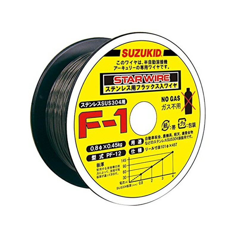 乐天商城 - SUZUKID 溶接用ワイヤ スターワイヤF1 ノンガスSUS用 0.8φ 0.45kg PF-12 4991945026537