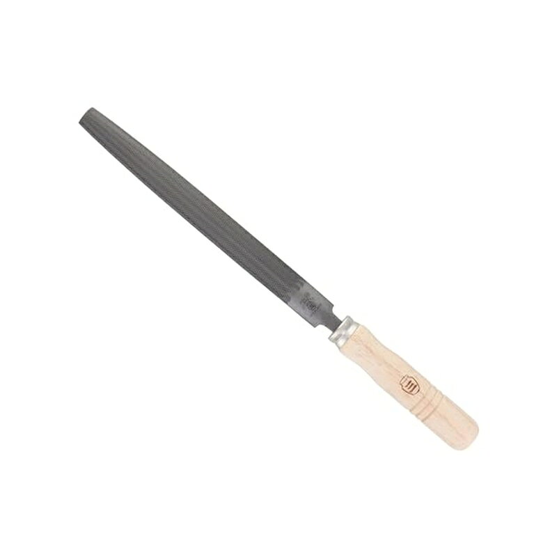 ●形状：半丸 ●刃長：200mm ●全長：340mm ●厚み：4.3mm 【特長】 ●手になじみやすい木柄付です。 商品写真は、 お使いのモニター設定、お部屋の照明等により実際の商品と色味が異なる場合がございます。