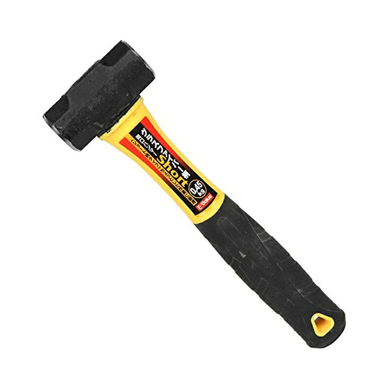 イーバリュー(E-Value) グラスファイバー柄 両口ハンマー ショート ちょっとした叩く作業 0.45kg 4977292133265