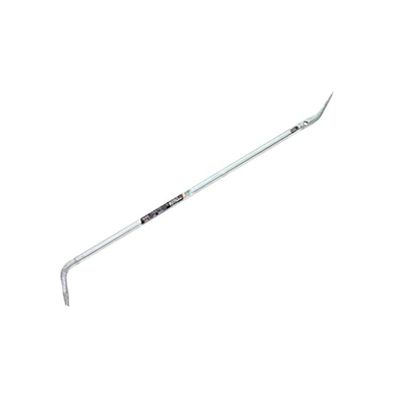 軽くて強靭なバールです。 【用途】 解体・型枠作業。 【機能・特徴】 全体のバランス、使用のし易さを追求した形状です。パイプは全体焼入れで強力です。くぎ抜き、テコ(重量物の移動)、壁材・床材等のはがし作業に使用できます。 【仕様】 サイズ:全長1200×爪幅31mm。 重量:1940g。 クロームメッキ仕上。 落下防止ケーブル用穴付。 【材質】 機械構造用炭素鋼。 軽量熱処理パイプ使用。 【商品サイズ】 幅150×高さ30×奥行1200mm 重量1940g 商品写真は、 お使いのモニター設定、お部屋の照明等により実際の商品と色味が異なる場合がございます。