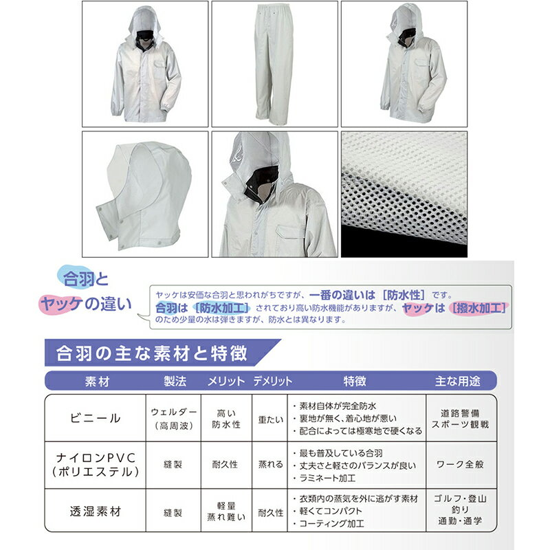 コーコス信岡 ベーシック レインコート Z-1300 Mサイズ シルバー レインスーツ 4536527873644