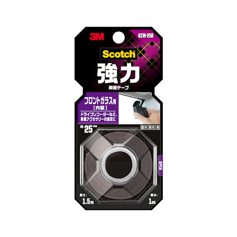 3M スリーエム スコッチ 強力両面テープ フロントガラス用 25mm 1.5m KCW-25R 4550309281861