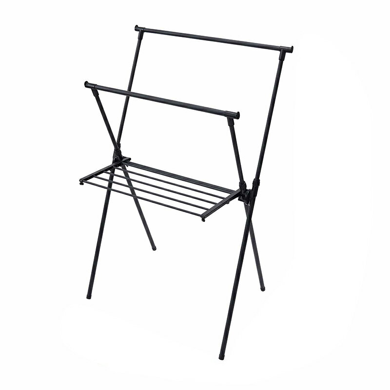 天馬 ポーリッシュ ブラック物干し 室内物干しX型 PSBK-04 マットブラック 4904746143303