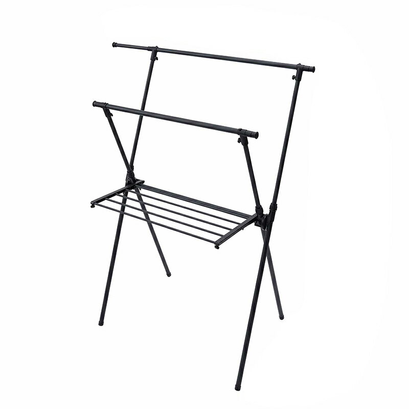 天馬 ポーリッシュ ブラック物干し 伸縮室内物干しX型 PSBK-05 マットブラック 4904746143310