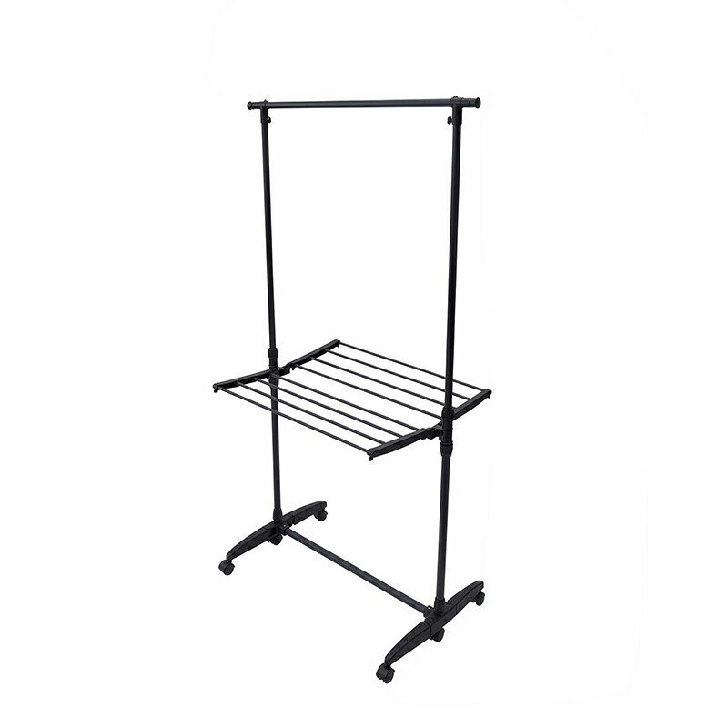 天馬 ポーリッシュ ブラック物干し 伸縮室内物干しH型 PSBK-06 マットブラック 4904746143327