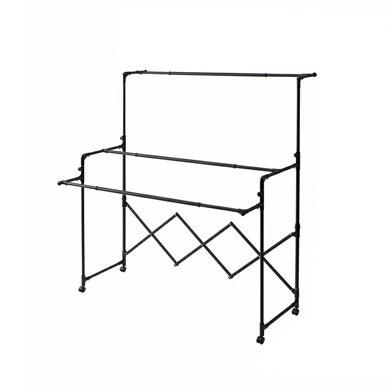 天馬 ポーリッシュ ブラック物干し 折りたたみ伸縮多機能物干し PSBK-10 マットブラック 4904746143365