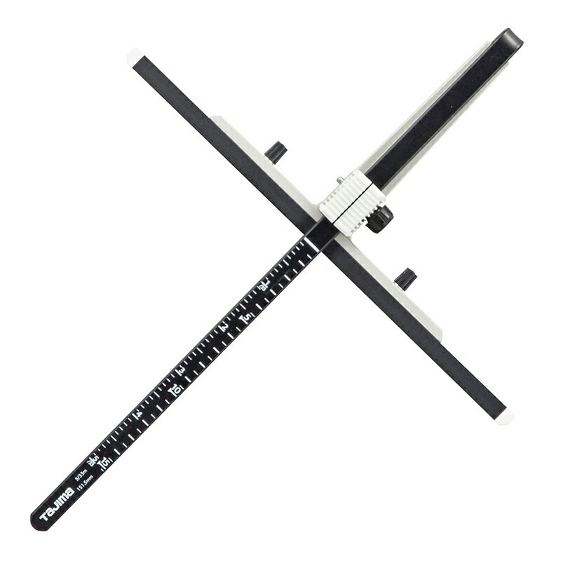 ●9mm石膏ボード対応 ●竿は曲がりに強く頑丈な焼入れ加工を採用 ●T定規の突き当てに滑りのよいフッ素樹脂塗装を採用 ●左右で使える縦目盛 ●竿と突き当てを支える本体は、軽量高強度のマグネシウムダイキャストを採用 【商品仕様】 竿：焼入れ加工 突き当て：フッ素加工 目盛：センチ・尺 目盛長：151mm（0.5尺） 【材質】 本体：マグネシウム 突き当て：アルミ 商品写真は、 お使いのモニター設定、お部屋の照明等により実際の商品と色味が異なる場合がございます。