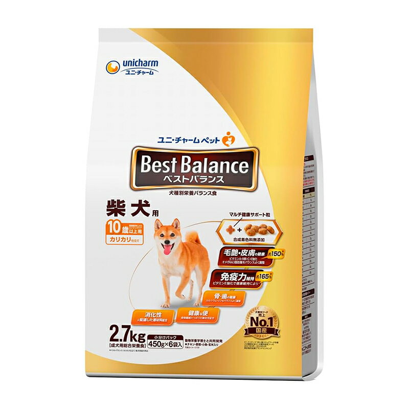 ユニ・チャーム ペット ベストバランス カリカリ仕立て 柴犬用 10歳以上用 2.7kg ドッグフード 4520699678176