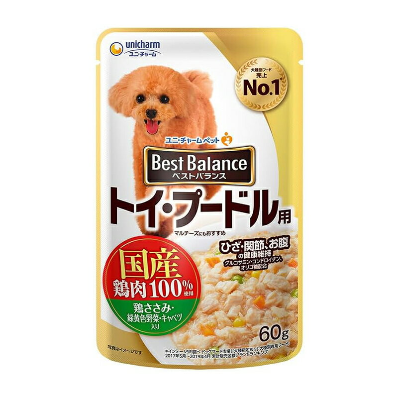 ユニ・チャーム ペット ベストバランス パウチ トイ・プードル用 60g ドッグフード 4520699680018