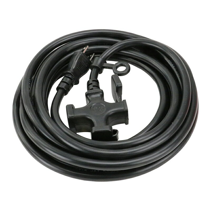 KOWA 延長コード 15A×5m FGM086-5 クロ 3ツクチ 3口 防塵キャップ付 125V 1500Wまで 4580138480869