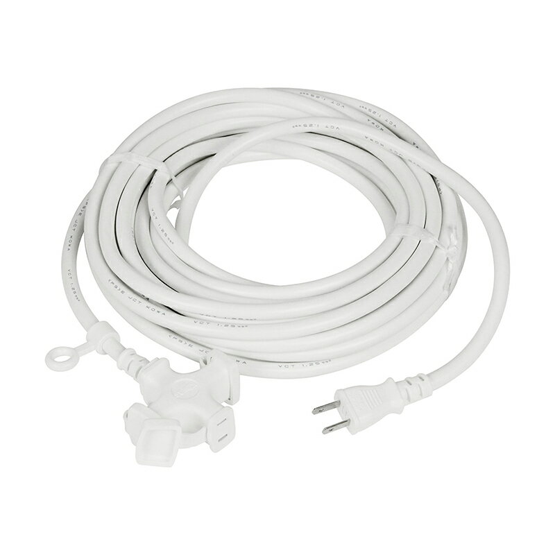 KOWA 延長コード 15A×10m KGM118-10 シロ 3ツクチ 3口 防塵キャップ付 125V 1500Wまで 4580138481187