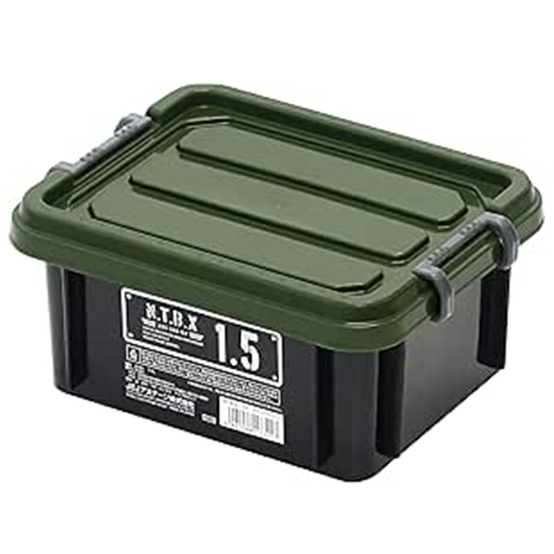 JEJアステージ NTボックス #1.5X ブラックグリーン 1個 フタ付き コンテナボックス 日本製 4991068173217