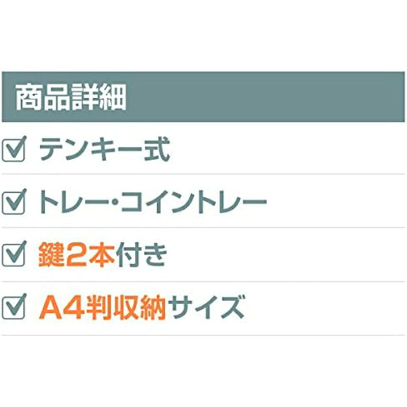 日本アイ・エス・ケイ 手提金庫 ダークグレー A4判収納サイズ テンキー式 非常解錠...