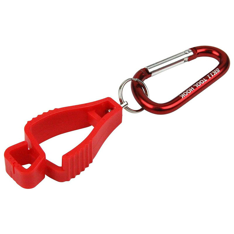 藤原産業 SK11 マルチクリップ レッド カラビナ 手袋・タオルなどの携帯に EMH-R-RD メール便対応（3個..