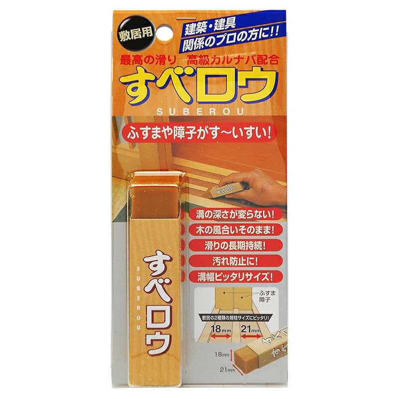 建築の友 すべロウ 敷居用 障子・ふすま等の敷居 高級カルナバ配合 汚れ防止 SR-01 メール便対応（7個..