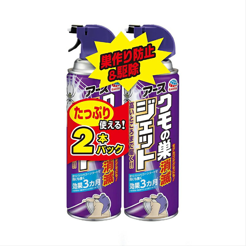アース製薬 クモの巣消滅ジェット 450mL 2本パック 殺虫剤 殺虫スプレー 害虫駆除 クモの巣予防 4901080258212