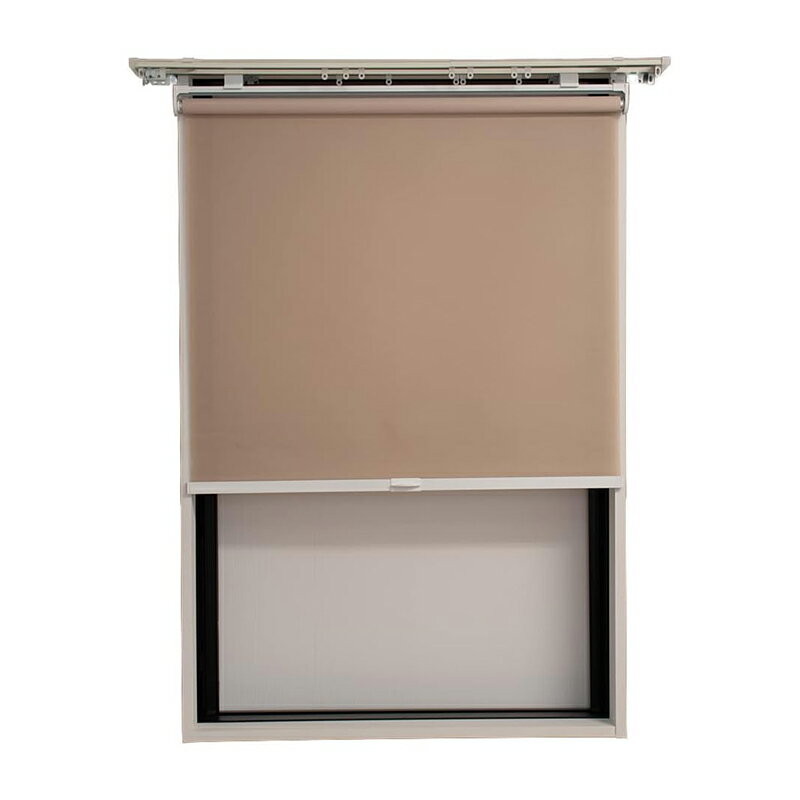 TOSO スチールラック用 ロールスクリーン ベージュ 枠色ホワイト 幅120cm×長さ180cm 4582601301022