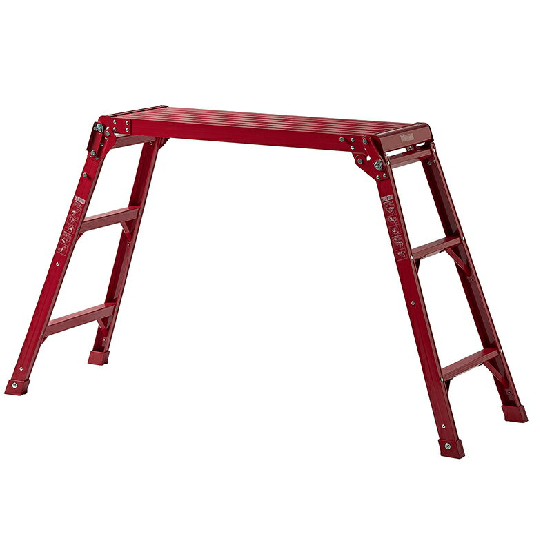 天馬 アルミ作業台3段 レッド 幅140cm×奥行45cm ×高さ79cm 4904746148032