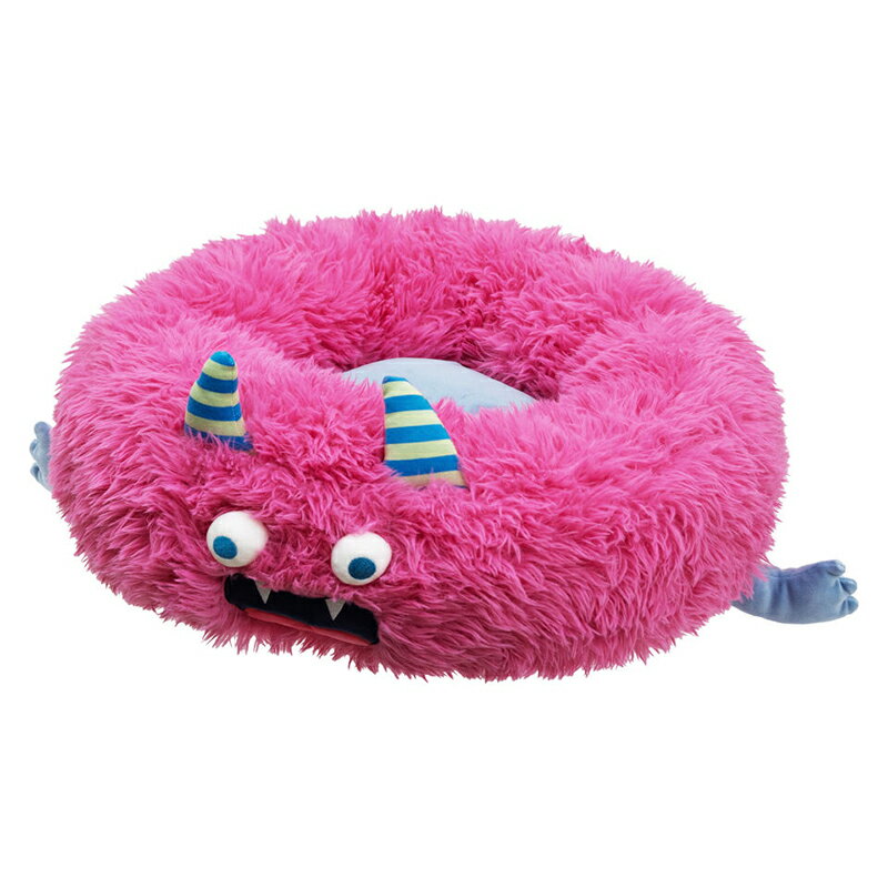 貝沼産業 カラフルモンスターズ ボリュームベッド ピンクフェイス ペット用 ベッド 滑り止め付 4960222501579