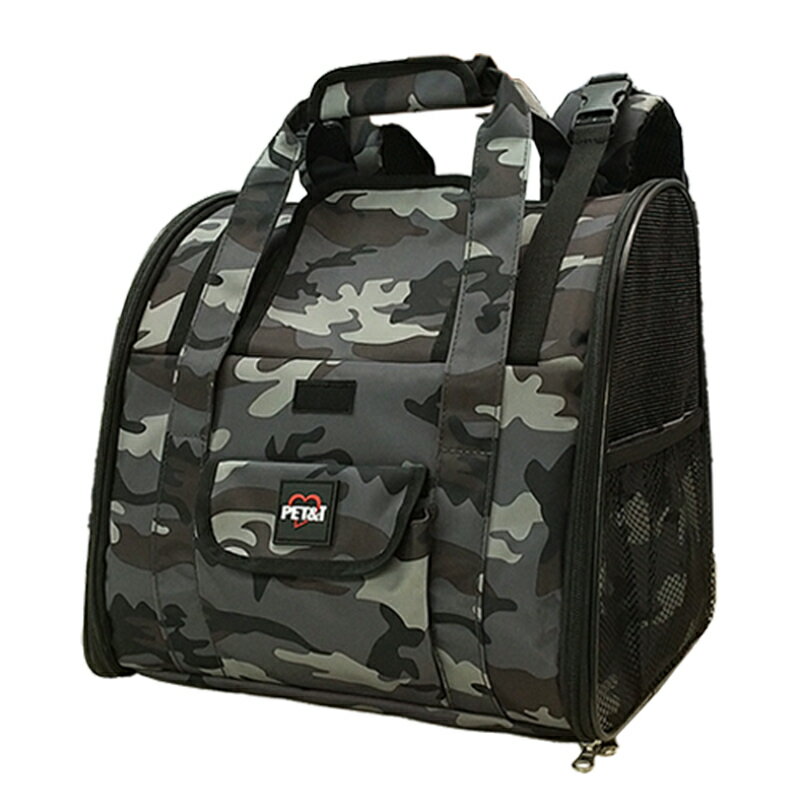 Knapsack Carrier - ペットアイ 2WAY リュックキャリー カモフラグレー リュックバッグ キャリーバッグ 2WAYタイプ ペット用 4522620991712