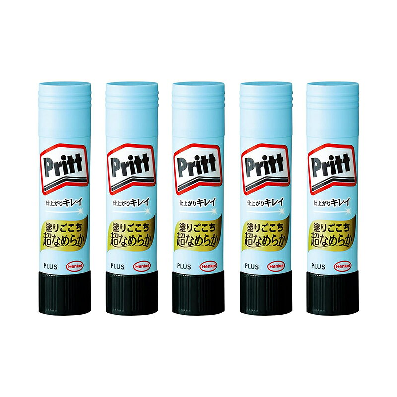 PLUS スティックのり Pritt スムーズプリット 超なめらか レギュラーサイズ 10g 5本パック NS-721-5P メール便対応（3個まで） 4977564650803