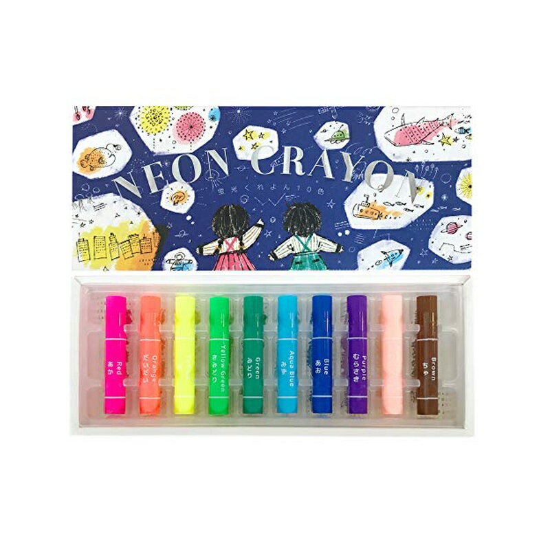 Crayons - コクヨ 蛍光くれよん 10色 クレヨン KE-AC30 4901480351216