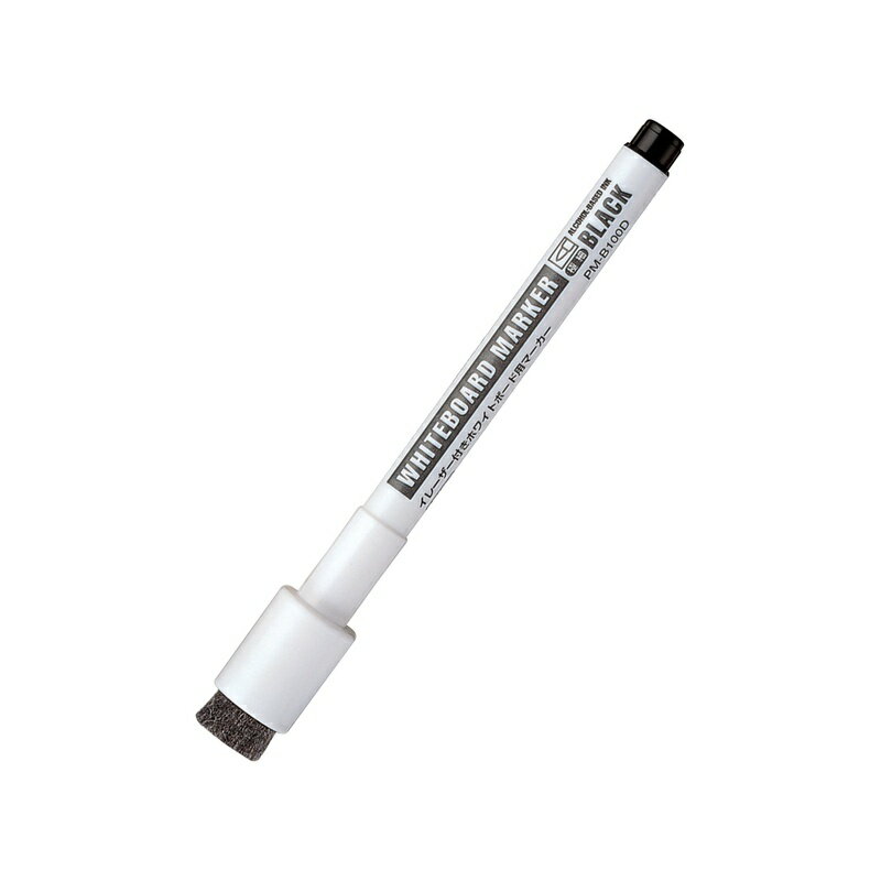 コクヨ イレーザー付きホワイトボード用マーカー マグネット付き 極細 黒 PM-B100D メール便対応（8個まで） 4901480479385
