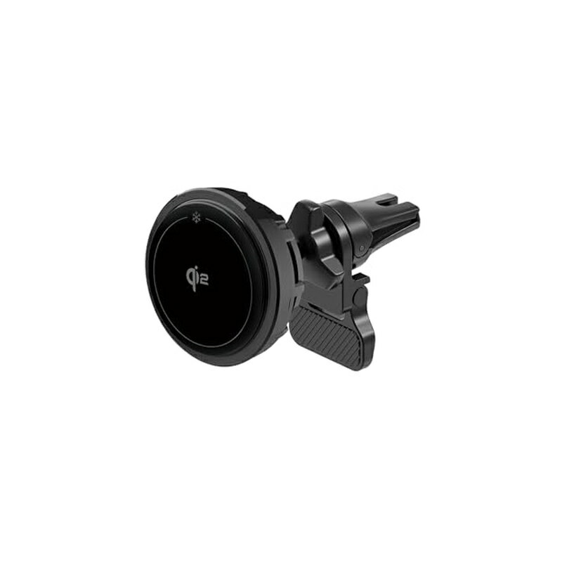 ワイヤレス規格：Qi2 入力：5V / 9V　USB Type-C 出力：最大15W ●ネオジム磁石を16個内蔵し、MagSafe対応のiPhoneおよびMagSafe対応ケースをご使用のiPhoneを簡単に吸着・ホールド。 ●3重冷却構造、充電しながら放熱可能。（充電器表面に強化ガラス採用、ペルチェ素子内蔵、超静音冷却ファン付き。） ●虹色LED付きの冷却ファンとペルチェ素子は充電開始時に自動起動。（スマートフォンを取り外して約25秒後に自動停止。） ●最大15Wの急速充電対応。（急速充電には対応機器と定格9V3AのUSB電源が必要です。） ●通電状況が分かるLED付き。 （緑色点灯：本体通電中/青色点灯：充電時/緑青色点滅：異常時） ●ボールジョイント採用。 取り付け後も360°見やすい位置に角度調整が可能。 ●ねじ込み式のクリップでエアコンフィンにガッチリ固定。 ●サポートアームでしっかり支えることで、ホルダーが前に傾かない。 ●USB電源ケーブル付き。※本製品以外には使用しないでください。 ●安全・安心の保護機能付き。過電流保護、過電圧保護、過熱保護、異物検知。 ※保護ケースを含めたスマートフォンの重さが300g以上ある場合はご使用になれません。 ※2mm以上の厚みがあるケースをお使いの場合は、スマートフォンの放熱を妨げてしまい、充電できないまたは急速充電にならないことがあります。 ※USB電源は付いておりません。定格5V3AまたはUSB Power Delivery2.0以上のUSB電源が必要です。定格以下のUSB電源の場合、冷却効果が低下してしまったり、充電時間がかかる場合があります。 ※MagSafe対応ケースに本製品を装着した場合、MagSafeケース側にリング状の跡が残ります。商品写真は、 お使いのモニター設定、お部屋の照明等により実際の商品と色味が異なる場合がございます。