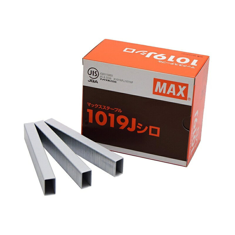 肩幅10mm、線径が1.15mm(幅)×0.6mm(厚さ)のコの字型の釘です。 ホチキスの針のように接着剤で連結されています。 全長：19mm 先端形状：チゼルポイント 材質：鉄 商品写真は、 お使いのモニター設定、お部屋の照明等により実際の商品と色味が異なる場合がございます。