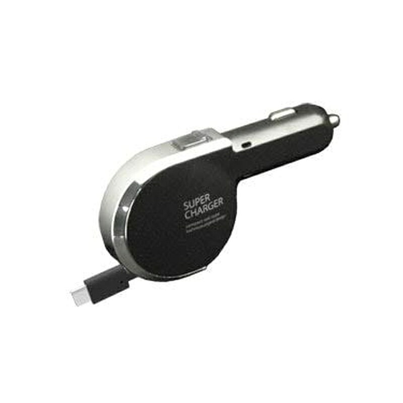●車のDCソケット電源からスマートフォンのバッテリーを充電する、USB Type-C端子専用のハイパワーDC充電器。 ●ワンプッシュでコードをすっきり収納。 ●充電しながら、通話や待ち受けも可能。 ●通電時、ブルーLEDが発光します。 ※コードは全て引き出して充電してください。 ●12V車、24V車で使用できます。 品番 AJ-515 本体色 ブラック 入力電圧 DC12V/24V　マイナスアース車 出力電圧 DC5V 主力電流 最大3A 使用温度範囲 -5〜35℃ コード長 （通常時）0cm / （伸長時）約80cm 本体サイズ/重量 24W×100H×54Dmm / 45g パッケージサイズ 80W×180H×30Dmm パッケージ重量 80g 商品写真は、 お使いのモニター設定、お部屋の照明等により実際の商品と色味が異なる場合がございます。