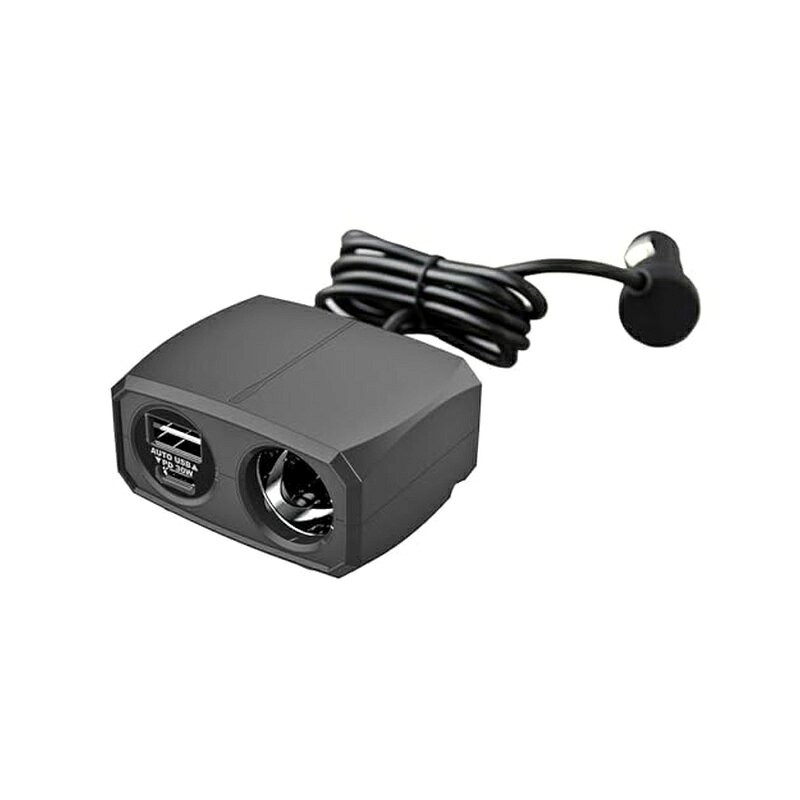 ●1つのDCソケット、Type-CとリバーシブルUSB-Aの2ポートを備えたセパレートタイプの増設ソケット。 ●12/24V両方の電源に対応、トラック等にも使用可能。 ●USB2ポート合計最大出力42W。 ●USB PD(Power Delivery)規格対応。 　USB Type-Cポート：最大30W（出力自動切替 12V 2.5A/9V 3A/5V 3A） 　※USB PD規格に非対応の端末を接続した場合は5V出力になります。 ●USB-Aポート：最大12W（5V 2.4A） 　自動識別IC搭載で、iPad/iPhone/iPod/スマートフォン/タブレット等を自動的に識別し、最適な電流で充電できます。 ●USBコネクタの表も裏も向きを気にせず挿せるリバーシブルUSBポート。 ●DCソケット：最大72W（12V 6A/24V 3A） ●約1mの電源コードで自由な取り回しができるセパレートタイプ。 ●両面テープで貼るだけの簡単装着。 ●ブルーに輝くラインのインジケーターで通電が確認できます。 ※PD充電はPD対応のケーブルが必要です。 ※USBケーブルは付いておりません。各機器の純正ケーブルをご用意ください。 ※データ通信に対応していないUSBケーブルを使用した場合、自動識別できません。 品番 KX-238 本体色 ブラック 入力電圧 DC12V/24V　マイナスアース車 定格電圧/電流 DCプラグ DC12V / 最大6Aまで DC24V / 最大3Aまで ※USB PD対応端末をご使用の際、DCプラグ挿し込み口との合計定格電力が120Wを超えないようご注意ください。 定格電圧/電流　USBポート USB-Aポート：最大12W DC5V 2.4A USB Type-Cポート： （USB PD対応端末）最大30W DC12V 2.5A/DC9V 3A/DC5V 3A （USB PD非対応端末）最大15W DC5V 3A 2ポート同時使用時：2ポート合計最大42W 使用温度範囲 0〜35℃ コード長 プラグ〜ソケット本体　約1m 本体サイズ/重量 62W×34H×50Dmm / 110g パッケージサイズ 90W×180H×60Dmm パッケージ重量 140g 保証期間 6ヶ月 商品写真は、 お使いのモニター設定、お部屋の照明等により実際の商品と色味が異なる場合がございます。