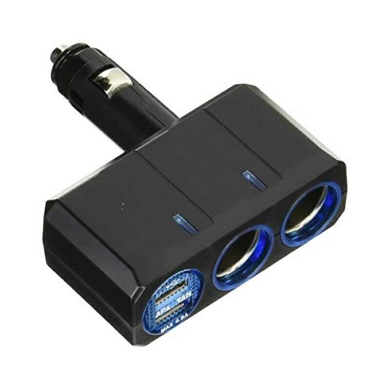 乐天商城 - 槌屋ヤック 車内用品 ソケット分配器 リングライトソケット ディレクション ツイン+2口USB 4.8A PZ-710 4979969009323
