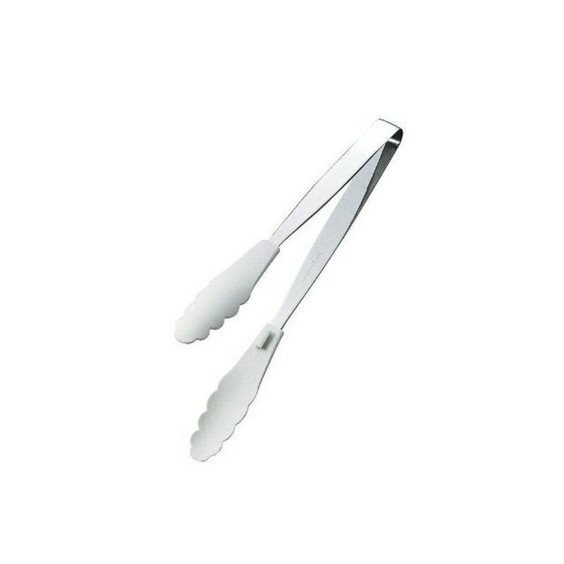樂天商城 - 田辺金具 抗菌耐熱ストッパー付マルチトング ホワイト 300 4562208691382