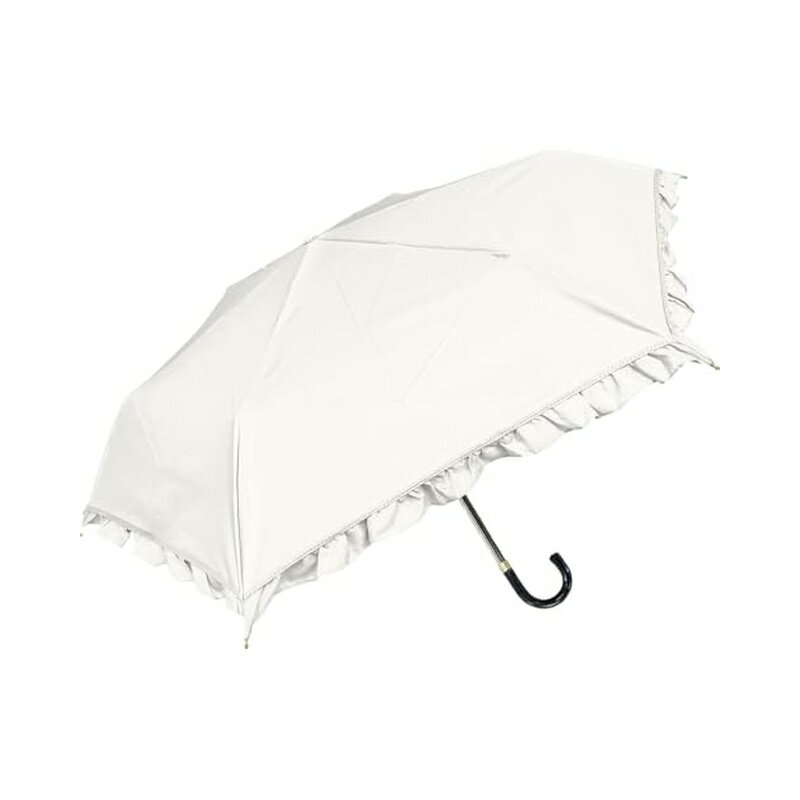 中谷 傘 ドーム型 フリル 折り畳み 日傘 アイボリー 完全遮光 親骨50cm 925-063 4948949043640