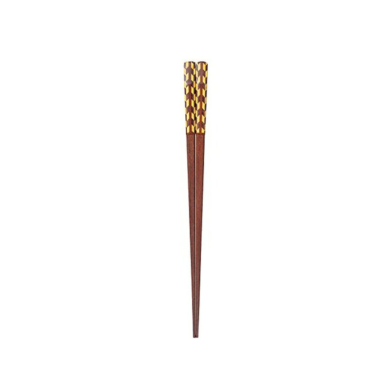 箸の長さ/約23cm 材質:天然木 原産国:日本 様々な木材を組み合わせ、色合いの違いを利用して模様を描く寄せ木細工が施されたお箸 箸と言う小さな世界に組み合わせた自然木ならではの柔らかな色目が美しい 使う程、手になじむ お箸は、人と人とを箸渡しすると言われ縁起の良いものとされている為、ギフトに最適 商品写真は、 お使いのモニター設定、お部屋の照明等により実際の商品と色味が異なる場合がございます。