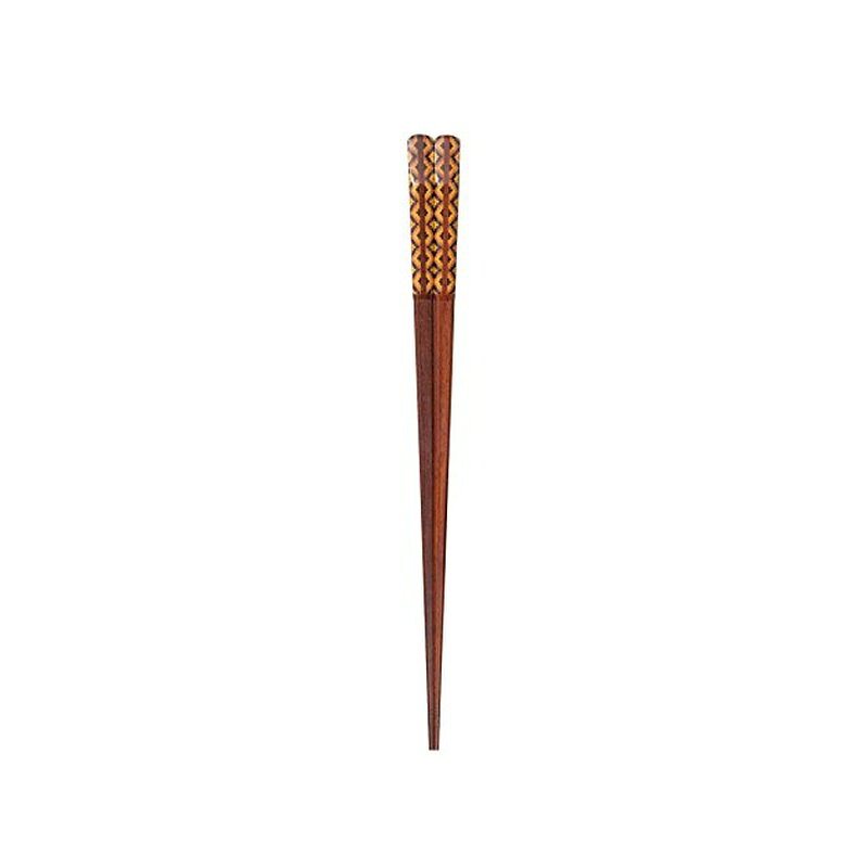 イシダ 一双 日本製 箸 匠 寄せ木 菱綴り 23cm 38383 お取り寄せ商品 4580219383836