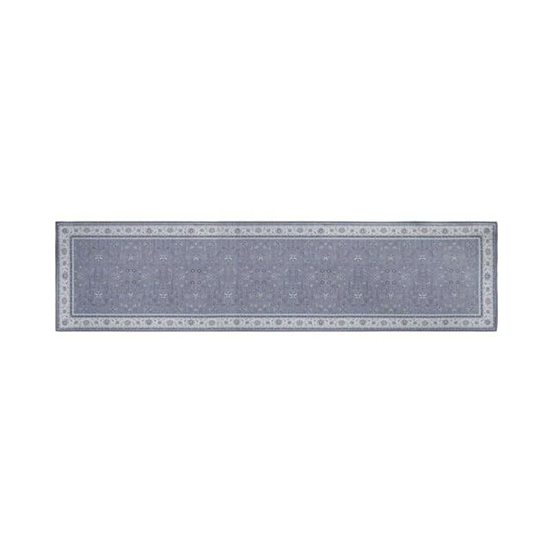 色: グレー サイズ(約)：幅180×高さ0.5×奥行45cm、重量：650g、材質：ポリエステル100％、洗濯機対応：可(洗濯ネット使用)、ドラム式洗濯機対応：不可、乾燥機対応：不可、すべり止め加工：あり、生産国：中国 季節を問わず使えるペルシャ絨毯風のおしゃれなインテリアマットです。 キッチンや玄関、ソファーやベットの足元に敷いてお部屋のアクセントにおすすめです。 小さく折り畳めるので、洗濯ネットに入れて洗濯機で丸洗いできます。 フラットなので引き出しの下に敷いても開閉しやすく、掃除機がかけやすいのでホコリもたまりにくいです。ずれにくいすべり止め加工。 商品写真は、 お使いのモニター設定、お部屋の照明等により実際の商品と色味が異なる場合がございます。