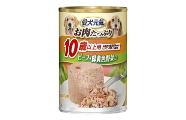 ユニ・チャーム 愛犬元気 缶10歳以上用ビ−フ＆野菜375g (犬用　フード　ドッグフード）