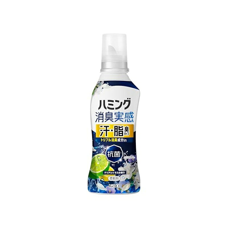 ●トリプル消臭成分in ●ニオってない ●皮脂臭もブロック！ ●汗臭 ●部屋干し臭 ●加齢臭 ●生乾き臭 ●花粉ブロック ※1 ※1静電気を防ぐ ●洗たくジワを防ぐ ●抗菌※ ※すべての菌の増殖を抑えるわけではありません 【使用方法】 ■全自動・ドラム式の場合 ・柔軟仕上げ剤の投入口に本品を入れ、洗たくします。 ■二槽式・洗いおけの場合 ・すすぎの水がきれいになったら本品を入れ、3分まわすか、ひたした後、脱水します。 【成分】 界面活性剤(エステル型ジアルキルアンモニウム塩、ポリオキシエチレンアルキルエーテル)、香料、安定化剤 ■使用上の注意 ・用途外に使わない。 ・子供の手の届く所に置かない。 ・認知症の方などの誤飲を防ぐため、置き場所に注意する。 ・原液が直接衣料にかからないようにする。 ・使用の時は、液が目に入らないように注意する。 ・柔軟仕上げ剤の投入口や、自動投入機能付き洗たく機のタンクを使う場合は、洗たく機の取扱説明書に従う。 ・高温や低温、直射日光をさけて、保管する。 【原産国】 日本 商品写真は、 お使いのモニター設定、お部屋の照明等により実際の商品と色味が異なる場合がございます。