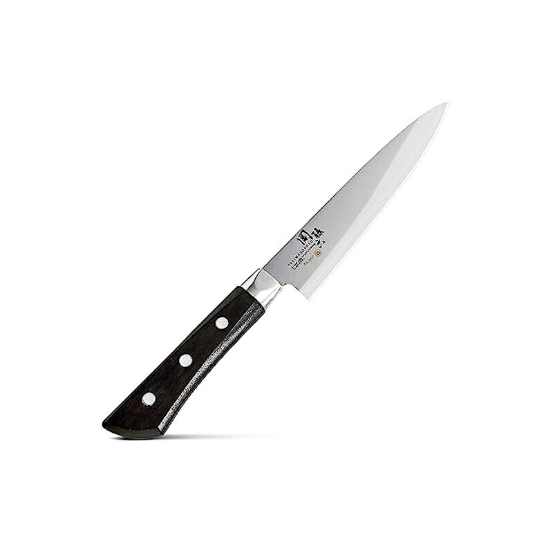 三工程刃付けによる爽快な鋭い切れ味 三工程付け:刃付け後にできる角を滑らかに研磨。 食材の切断抵抗を小さくすることで 爽快な鋭い切れ味を実現。 ステンレス三層鋼:刃材は高硬度のステンレス刃物鋼、合わせ材は研ぎやすいステンレス材を採用することで切れ味と研ぎやすさを実現。 耐熱性に優れた樹脂柄:食器洗浄機や食器乾燥器に使用可。 材質 刃体:ステンレス複合材 (刃材:モリブデンバナジウムステンレス刃物鋼 合わせ材:ステンレススチール) 口金:ステンレススチール 柄:ポリアセタール(耐熱温度140℃)、ナイロン(耐熱温度170℃) サイズ:約30×230×16mm 刃渡り:約120mm 重量:約66g 原産国:日本 商品写真は、 お使いのモニター設定、お部屋の照明等により実際の商品と色味が異なる場合がございます。