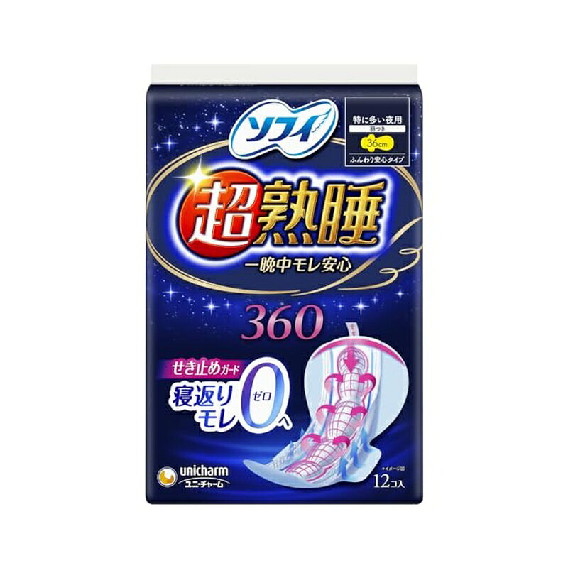 ●超熟睡ガードはせき止め構造で横・うしろの流れモレをガード。 ●寝返りしても、あなたの動きにあわせてしっかりフィット。 ●日本最高ギャザーで横モレも安心。 【販売名】ソフィemn 【規格概要】 表面材：ポリエステル／ポリエチレン／色調：青、白 【注意事項】 ・お肌に合わないときは医師に相談してください。 ・使用後のナプキンは個別ラップに包んで専用箱に捨ててください。 ・トイレに流さないでください。 【原産国】 日本 ----------- ■広告文責：西村ジョイ株式会社 　電話番号：0120-895-200 ■ユニ・チャーム株式会社 　108-0073 東京都港区三田3-5-19住友不動産三田ガーデンタワー 　電話番号：0120-423-001 ■原産国：日本 ■商品区分：医薬部外品 ----------- 商品写真は、 お使いのモニター設定、お部屋の照明等により実際の商品と色味が異なる場合がございます。