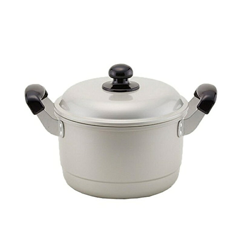 さっぱり、おいしく蒸し料理 品　種：兼用鍋 サイズ：24cm 本　体：アルミニウム合金、兼用鍋の目皿（アルミニウム合金、硫酸アルマイト加工） 内　面：パール発色アルマイト加工 外　面：パール発色アルマイト加工 取っ手：フェノール樹脂 原産国：日本 商品写真は、 お使いのモニター設定、お部屋の照明等により実際の商品と色味が異なる場合がございます。