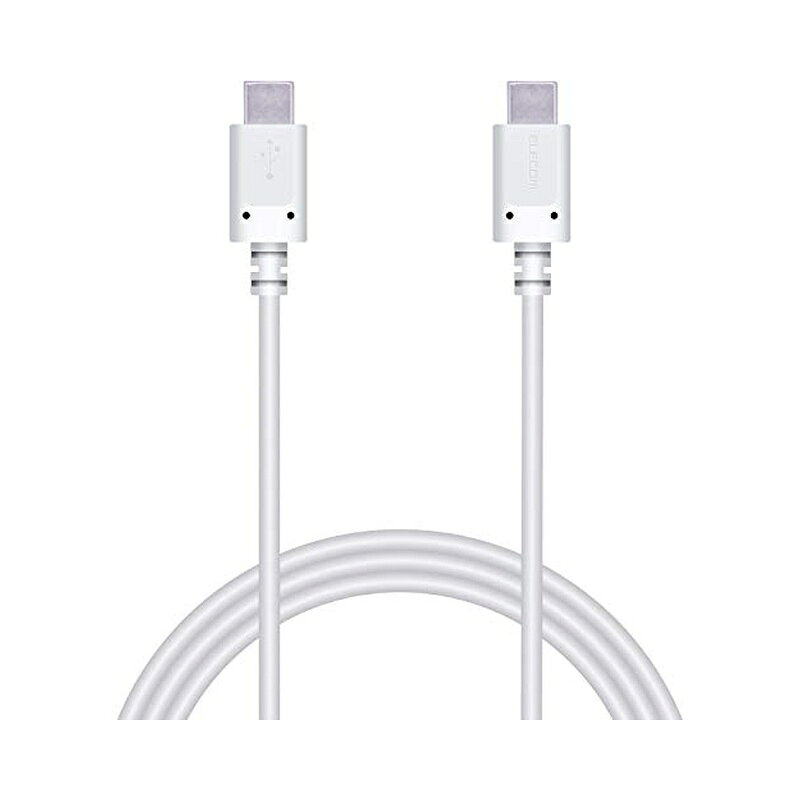 ●USB Type-Cを搭載しているパソコン及び充電器、モバイルバッテリーなどに、USB Type-Cを搭載しているスマートフォンやタブレットを接続し、充電やデータ転送ができるUSB2.0ケーブルです。 ●USB2.0の規格である「Certified Hi-Speed USB(USB2.0)」の正規認証品です。 ●新規格のUSB Type-Cコネクタは、ウラ、オモテに関係なくケーブルを挿し込めます。 ●USB Power Deliveryに対応し、最大60W(20V/3A)の大電流を送電可能です。※ご使用になるパソコンやAC充電器などの性能によって、供給される電流値が異なります。 ●最大480Mbpsの高速データ転送が可能です。 ●難燃性の素材を使用し、安全性を高めています。 ●外部ノイズの干渉から信号を保護する2重シールドケーブルを採用しています。 ●サビなどに強く信号劣化を抑える金メッキピンを採用しています。 ●EUの「RoHS指令(電気・電子機器に対する特定有害物質の使用制限)」に準拠(10物質)した、環境にやさしい製品です。 ●ゴミを減らせて開梱作業もスムーズな環境配慮パッケージ製品です。 仕様 ●コネクター形状：USB Type-C(TM)プラグ - USB Type-C(TM)プラグ ●対応機種：USB Type-Cポート搭載のスマートフォン、パソコン、AC充電器、モバイルバッテリーなど ●ケーブル長：約1.5m ※コネクター含まず ●ケーブル太さ：約3.8mm ●規格：USB2.0規格正規認証品 ●対応転送速度：最大480Mbps ※理論値 ●対応電圧/電流：最大20V/3A(60W) ●USB Power Delivery対応：○ ●DisplayPort Alternate Mode対応：× ※映像出力(DisplayPort(TM) Alternate Mode)には対応していません。映像出力(DisplayPort Alternate Mode)をするにはUSB 5Gbps(USB3.0)以上のUSB Type-C - USB Type-Cケーブル・アダプター、またはUSB Type-C - HDMI(R)などの映像変換ケーブル・アダプターが必要です。 ●プラグメッキ仕様：金メッキピン ●シールド方法：2重シールド ●カラー：ホワイト ●保証期間：1年間 ●パッケージ形態：袋+ステッカー 商品写真は、 お使いのモニター設定、お部屋の照明等により実際の商品と色味が異なる場合がございます。