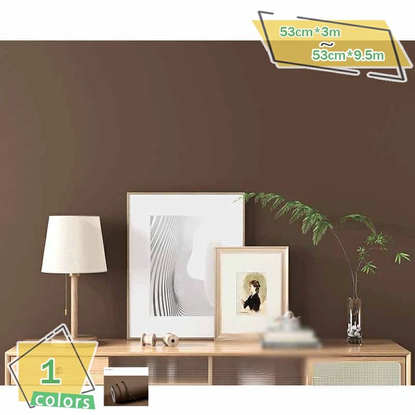 壁紙 ブラウン のり付き おしゃれ クロス のり付き壁紙 補修 壁紙 店舗 内装 リビング トイレ 玄関 模様替え リフォーム 撮影用 ウォールペーパー 茶色 ...