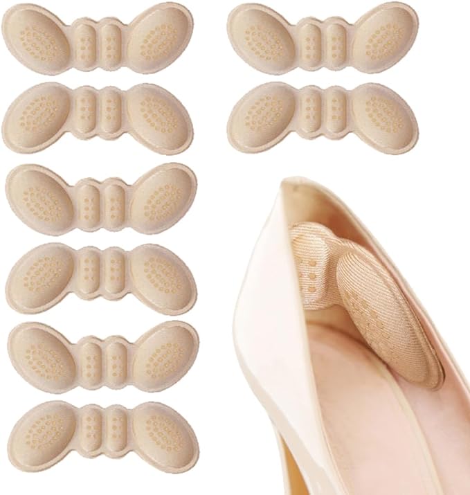 かかとパッド 靴かかと保護パッド 4足8枚セット 靴ズレ防止パッド パカパカ防止パッド サイズ調整 クッション性 衝撃吸収 滑り止め 脱げ防止 立ち仕事 男女兼用 靴擦れ防止( 6mm)