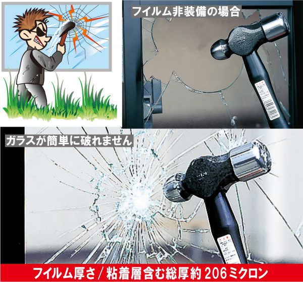 ノムラテック　透明ガラス専用　防犯フイルム 50　2枚入　透明　40X50cm　防犯