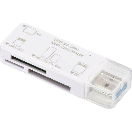 オーム電機 マルチカードリーダー 49メディア対応 USB3.2Gen1 ホワイト オーム電機 マルチカードリーダー 49メディア対応 USB3.2Gen1 ホワイト